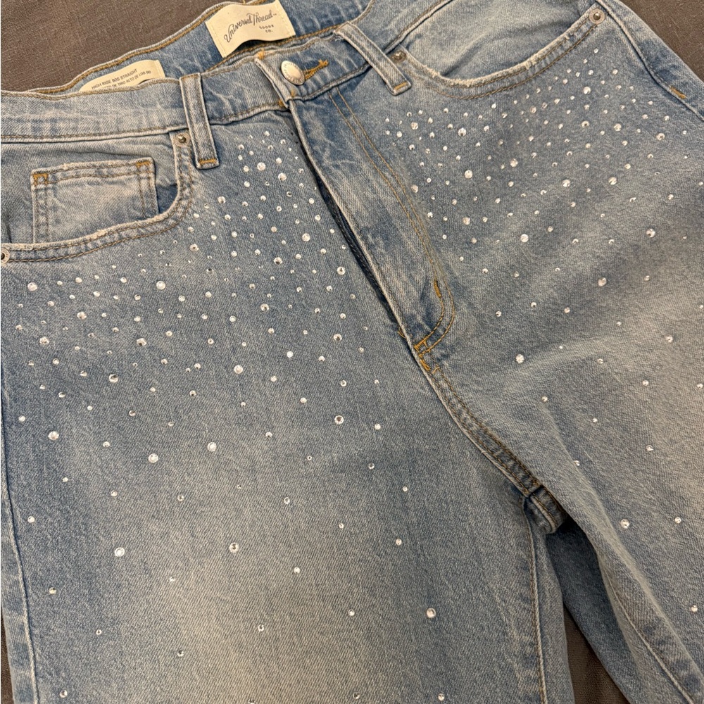 NWOT Universal Thread Light Blue Embellished Jeans